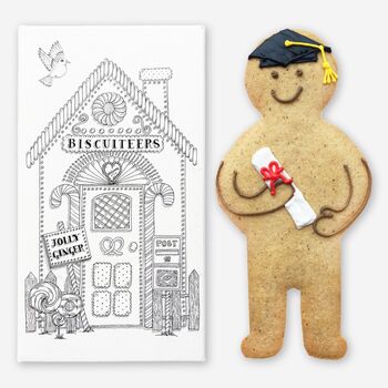 Graduation Gingerbread Man Letterbox Biscuit Gift, 3 of 3