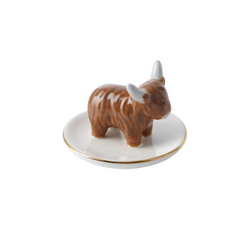 Bramble Farm Highland Cow Ring Dish In Gift Box | Home Decor | Jewellery Holder, 2 of 4