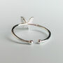 Sterling Silver Simple Butterfly Adjustable Ring, thumbnail 3 of 5