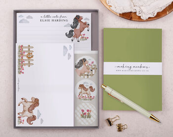 A5 Personalised Children's Stationery Set Gift With Horse Design, 2 of 9
