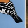 African Hoopoe Print On Blue, thumbnail 4 of 5