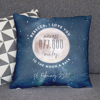 Love You Across The Miles To The Moon And Back Cushion, 5 of 10