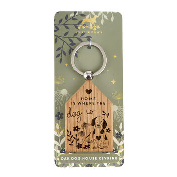 'Home Is Where The Dog Is' Dog House Shaped Keyring, 3 of 3