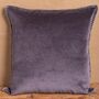 Grey Cotton Velvet Cushion Cover With Feston Stitch, thumbnail 1 of 4