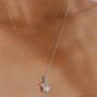 White Enamel Lily And Pearl Sterling Silver Necklace, thumbnail 4 of 5