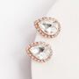 Rose Gold Plated Teardrop Crystal Stud Earrings, thumbnail 1 of 3