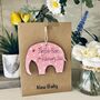 Personalised New Baby Elephant Wooden Keepsake Card, thumbnail 4 of 7