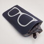 Navy Blue And Silver Leather Sunglasses Case, thumbnail 2 of 10