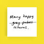 Many Happy Returns Birthday Card, thumbnail 1 of 2