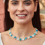 Aquamarine And Neon Apatite Gemstone Necklace, thumbnail 2 of 4