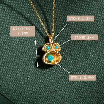 Turquoise Gold Vermeil Plated Birthstone Necklace, 6 of 8