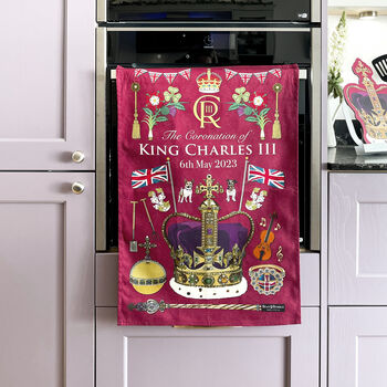 King Charles Coronation Tea Towels Three Set, 9 of 12