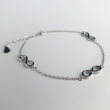 Sterling Silver Infinity Charm Bracelet, 2 of 5