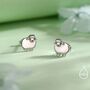 Fluffy Sheep Stud Earrings In Sterling Silver, thumbnail 9 of 12