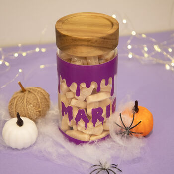 Personalised Halloween Blood Drip Glass Storage Jar, 2 of 8