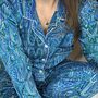 Handmade Silk Pyjamas Long Sleeve Blue, thumbnail 12 of 12
