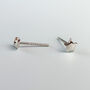 Sterling Silver Tiny Moon And Star Stud Earrings, thumbnail 5 of 7