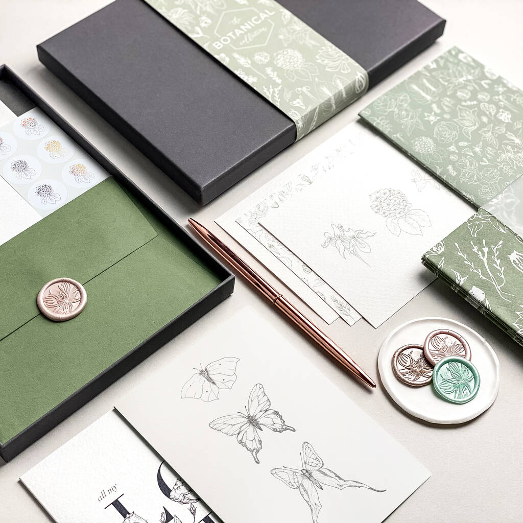 Botanical Luxury Stationery Gift Box Collection By Sleepy Bee Studio