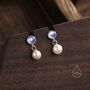 Moonstone And Pearl Dangle Earrings In Sterling Silver, thumbnail 5 of 10