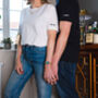 Embroidered Hubby Wifey T Shirt Sleeve Set, thumbnail 3 of 6