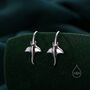 Sterling Silver Manta Ray Fish Drop Hook Earrings, thumbnail 1 of 10