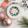 Noel Wreath Christmas Cross Stitch Kit Three Inch Hoop, thumbnail 2 of 5