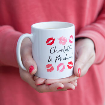 Personalised Valentines Day Mug With Lipstick Kisses, 2 of 4