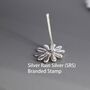 Sterling Silver Aster Daisy Flower Stud Earrings, thumbnail 5 of 12