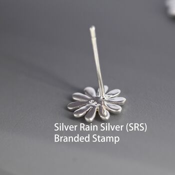 Sterling Silver Aster Daisy Flower Stud Earrings, 5 of 12