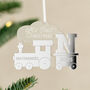 Personalised Train First Christmas Hanging Decoration, thumbnail 1 of 2