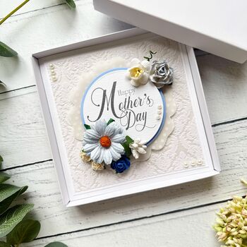 Extra Special Floral Mother’s Day Card. Boxed. Shades Of Blue, 3 of 6