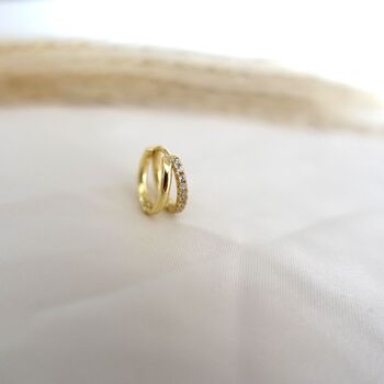 Small Hoop Set Earrings Gold, Christmas Earrings, 4 of 7