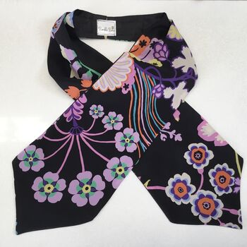 Floral Symphony Silk Ascot Cravat Made With Liberty Fabric, 4 of 4