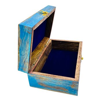 Blue Tree Of Life Engraved Wooden Keepsake Box, 5 of 12