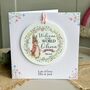 New Baby Rabbit Floral Card Pink, thumbnail 2 of 3