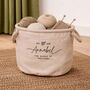 Personalised Knitting Canvas Storage Basket, thumbnail 2 of 4