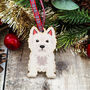 Westie Hanging Wooden Christmas Decoration, thumbnail 2 of 6
