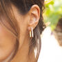 Lana Square Rhinestone Hoop Earrings Gold, thumbnail 1 of 3