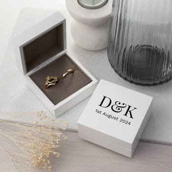Personalised Couple’s Initials Double Ring Box, 2 of 4