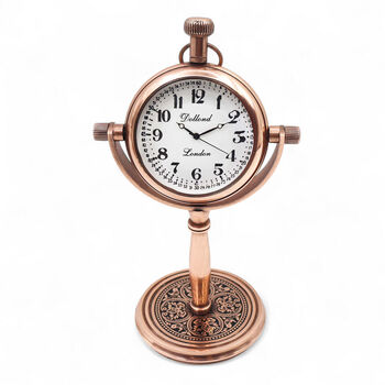 Personalised Copper Desk Clock Gift With Wooden Box, 8 of 12