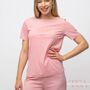 Pink Plain Soft Cotton Night Sleepwear Women Pyjama Set, thumbnail 1 of 10