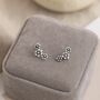 Sterling Silver Triple Flower Stud Earrings, thumbnail 2 of 9