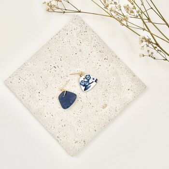 Dainty Handmade Blue And White Floral Earrings, 3 of 5