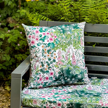 Water Resistant Outdoor Cushion Cottage Garden White, 6 of 7
