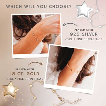 Miscarriage Gift With A Gold Plated Or Silver Plated Star Bracelet And Card, 2 of 12