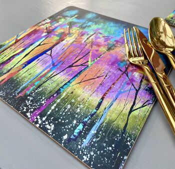 Colourful Abstract Woods Placemats X Two, 6 of 9