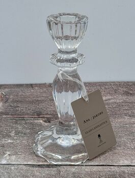 Clear Glass Candlestick, 15.5cm, 2 of 3