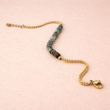 Personalised Waterproof Gold Plated African Turquoise Bracelet, 4 of 8