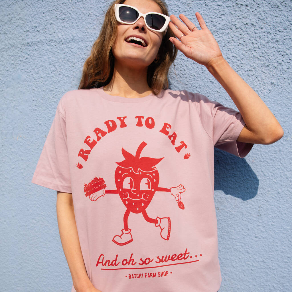 Ready To Eat Strawberry Women’s Graphic T Shirt, 1 of 3