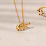Lionness And Cub Gold Plated Necklace, thumbnail 1 of 10